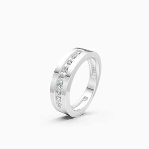 Anillo de boda elegante con diamantes cultivados en laboratorio, engaste de canal redondo, para uso diario, 0.39 ct, en oro amarillo, blanco y rosa de 9K - Product Image 2