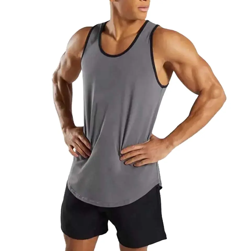 Wholesale OEM Breathable Fabric Gym Workout Soft Plan Guys Quick Dry Slim Fit Best Tank Top