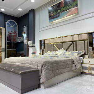 Elegante y moderno juego de dormitorio de madera MDF Muebles duraderos para el hogar Villa Farmhouse Hotel Office Warehouse-Uso versátil - Product Image 1