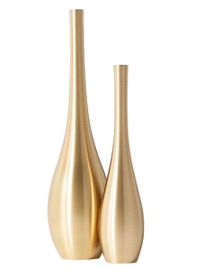 Jarrón de Aluminio TQC de Diseño Americano con Acabado Dorado, Superventas 2023, Jarrón Decorativo para Mesa, Jarrón para Flores para Sala de Estar y Dormitorio - Product Image 1