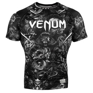 MMA BJJ Rash Guard Shorts Kit Hommes HQ Digital Print Compression Set No Gi Training Kimono Stretch 100% Polyester Léger - Product Image 4