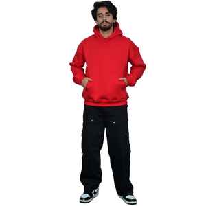 Sudaderas con capucha de lana antipilling rojo oscuro para hombre con impresión de transferencia de calor para pedidos personalizados ropa deportiva al por mayor ropa personalizada - Product Image 6