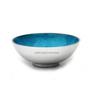 Mesa de comedor de Metal redonda personalizada, cuenco decorativo para servir, el último acabado de esmalte rojo, cuencos profundos para ensalada y sopa - Product Image 2