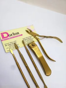 Gold Plasma Nail Care Tools Cuticle Pusher Custom Logo Nail Nipper Stainless Steel Clipper Cutter Manicure Pedicure Tools <b>Kit</b> - Product Image 4