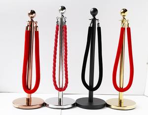 สแตนเช่นสแตนเลสเสาพรมแดงสำหรับกั้นคิวอุปกรณ์สำหรับงานแต่งงานเสาทองเงินสีดำ - Product Image 1