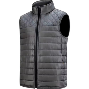 Nouvelle veste matelassée sans manches pour homme, élégante et chaude, pour l'hiver, avec logo personnalisé sur le devant, col montant confortable et respirant - Product Image 1