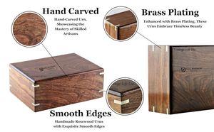 American Style Large Biodegradable Wooden <b>Urn</b> Perfect Memorial Keepsake for Beloved Ones Adult <b>Pet</b> or Baby Ashes Decoration - Product Image 4