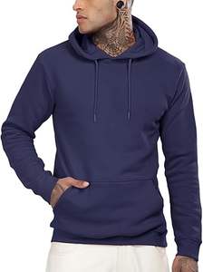 Sudaderas con capucha informales de invierno para hombre Color sólido 100% algodón Ajuste regular con diseño de bolsillo Secado rápido y transpirable - Product Image 5