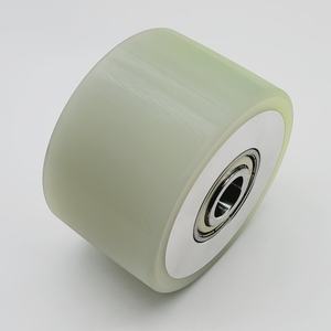 Roue d'entraînement robuste roulette à pied Double roulement en caoutchouc de silicone polyuréthane roue de fourche à rouleaux non motorisée - Product Image 2