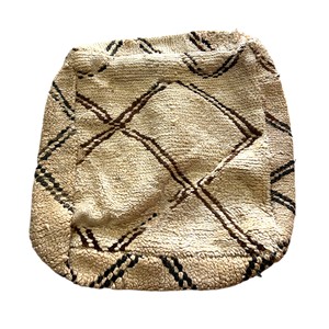 Pouf carré artisanal à motif géométrique abstrait en jute, style bohème, coussin décoratif pour salon - Product Image 1
