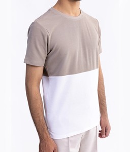 เสื้อยืดสำหรับผู้ชายบริการ OEM สินค้ามาใหม่เสื้อยืดผ้าฝ้ายน้ำหนักเบาระบายอากาศได้ดีสีพื้นสองโทน - Product Image 5