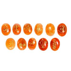 Haute qualité karuna rouge cornaline forme pierre ovale 11 pièces karuna ensemble naturel guérison cristal pierres précieuses Karuna ensemble en gros - Product Image 1