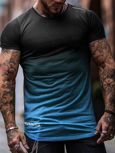 เสื้อยืดกีฬาผู้ชายพรีเมียม ผ้าฝ้าย 100% ระบายอากาศดี คอกลม สำหรับวิ่ง ฟิตเนส จ๊อกกิ้ง และฝึกเพาะกาย - Product Image 3