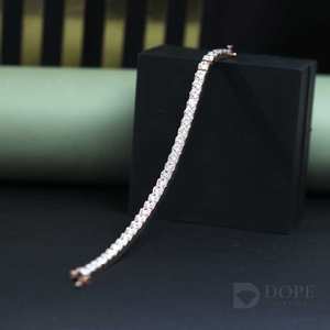 Bracelet en diamant de taille ronde cultivé en laboratoire en or massif 14kt pour chaque cadeau d'anniversaire - Product Image 2