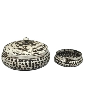 <b>Large</b> and Small Metal Decoration Designer <b>Candle</b> Bowl for <b>Candle</b> Making Hammered Bowl With Lid - Product Image 1