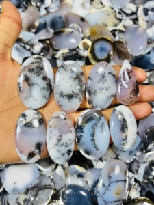 Cabujón de ópalo de dendrita Natural, forma de mezcla, Parte posterior plana, piedra suelta calibrada, venta al por mayor para la fabricación de joyas - Product Image 2