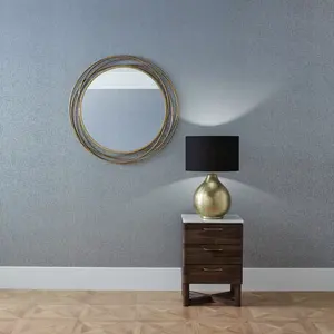 <b>Gold</b> Metal Frame Home Modern <b>Round</b> <b>Wall</b> Decor - Product Image 5