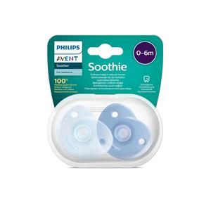 Set ortodontico Soothie di 2 ciucci con scatola di immagazzinaggio 0-6 mesi-maschio