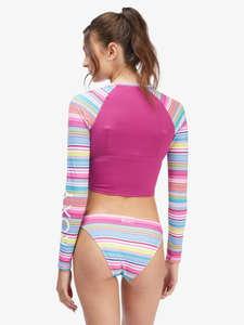 <b>Womens</b> Custom Crop Top Rash Guard Long Sleeve OEM Print <b>Compression</b> Surf <b>Shirt</b> Quick Dry Beach Rush Guard Swimwear Cropped Blank - Product Image 2