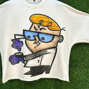 Chándal personalizado de algodón grueso de alta calidad para hombre, ropa de calle bordada, lavada, desgastada, 2 piezas, camisa y pantalones cuadrados - Product Image 5