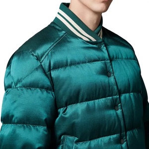 Custom <b>Men's</b> Winter Oversized Polyester Bomber Varsity <b>Jacket</b> Stand Hooded Embroidery Decoration Pocket Fit for Baseball Players - Product Image 4