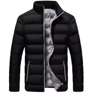 Doudoune pour homme avec logo personnalisé pour l'hiver Veste à bulles en tissu léger avec grandes poches avant Poches latérales Fermeture à glissière - Product Image 6