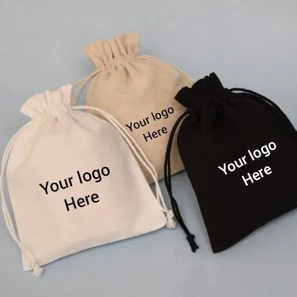 Factory Supply Custom Logo Printed Reasonable Price Eco Friendly Folding High Quality Cotton Drawstring Bag