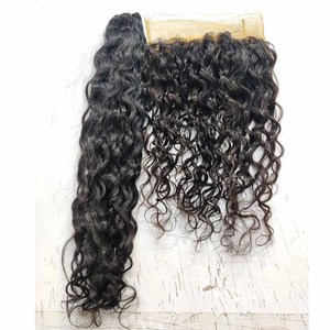 Paquetes de trama de tejido a mano de doble trama por máquina con cierre Extensiones de cabello caliente personalizadas 4x4 onduladas y rizadas rectas - Product Image 1