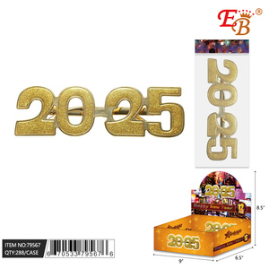 แว่นตาปาร์ตี้ปีใหม่ Eb 2025 สีทอง แว่นตาแฟนซีสำหรับงานเฉลิมฉลอง - Product Image 1