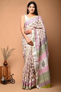 Saris de impresión digital tradicional de invierno de seda pura con pallu reversible y blusa - Product Image 2