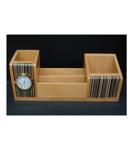 Décoration fantaisie horloge en bois porte-stylo luxe meilleure qualité supérieure décoration en gros porte-stylo moderne vente chaude - Product Image 3