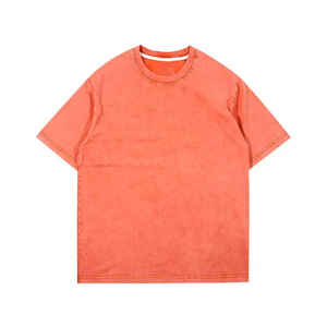 Venta al por mayor OEM de los hombres lavado ácido camiseta Streetwear 100% algodón camisetas con logotipo personalizado de gran tamaño Vintage camiseta logotipo personalizado - Product Image 4