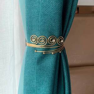 Traditional Metal Gold <b>Curtain</b> <b>Tiebacks</b> <b>Magnetic</b> Drapery Buckles Twisted Pearl Drape Hold Backs for Home Office Villa Decor - Product Image 4