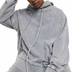 Ensemble de survêtement d'hiver pour hommes Top Trending French Terry Pantalon de survêtement évasé et sweat à capuche Streetwear Acid Wash Sweatsuit - Product Image 5