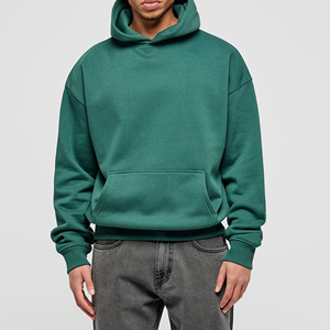 Drop Shoulder Loose Men Sudadera con capucha de algodón para hombres Streetwear Heavyweight Fleece Full Pullover Hoodies - Product Image 1