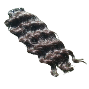 Extensions de cheveux vierges à cuticule alignée Texture de cheveux ondulés Paquets de cheveux bruts naturels indonésiens Machine à double trame - Product Image 6