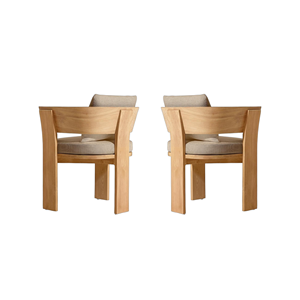 Chaise de salle à manger d'extérieur de luxe scandinave en teck massif avec coussin, écologique, pour villa, hôtel, cour - Product Image 4