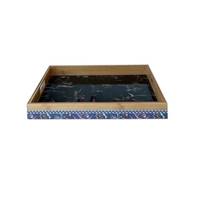 Royal Look Hotels Restaurants and Home <b>Kitchen</b> Table Top Decor Wooden Serving <b>Tray</b> with Two Handles Wooden Serving <b>Tray</b> Hotels - Product Image 1