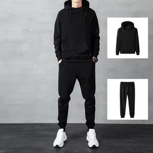 OEM custom logo embroidery printed design mens Autumn/Winter Loose Fit Plus Size Hooded Sweatshirt sets - Product Image 6