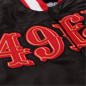 OEM de los hombres fabricante de peso pesado de tela personalizada de gran tamaño Bomber satén chaquetas de béisbol Varsity al por mayor de encargo - Product Image 2