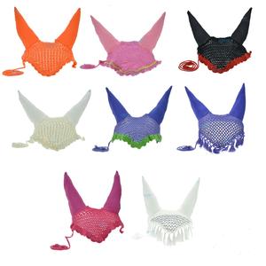 EQUESTRIAN HORSE COTTON SHOW FLY VEILS AVEC POINTS RAILLANTS ET CRISTAUX DOUBLURE OREILLE PROTÉGÉE OEM ACCEPTÉ - Product Image 6