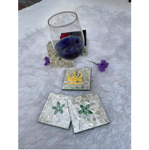 Mantel Individual de lujo hecho a mano con incrustaciones de perlas de concha de nácar cuadrado duradero para mesa de comedor, alfombrillas y almohadillas elegantes hechas a mano - Product Image 3