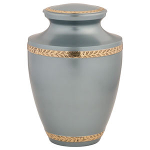 Urne de crémation contemporaine pratique en laiton pour adultes Cercueil de rangement des cendres en métal à large bande pour les funérailles commémoratives ou comme souvenirs - Product Image 2