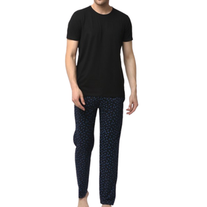 Vêtements de nuit respirants pour hommes Pyjama deux pièces confortable en coton Ensembles de vêtements de nuit Vente en gros Fournisseur d'usine OEM - Product Image 2