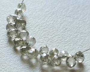 White Diamond Drop Sparkling Clear White Faceted Diamond Tear Drops, Diamond Drops - Product Image 3