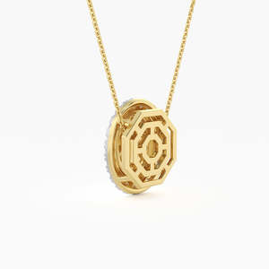 1.00 ct.tw. จี้เพชรเม็ดเดี่ยวสีเหลืองทอง18K สำหรับงานแต่งงานงานปาร์ตี้วันครบรอบ-แฟนซี - Product Image 2