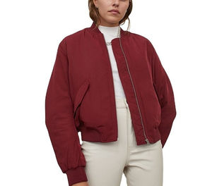 Custom Stylish High Quality <b>Genuine</b> Sheep Skin Bomber Jacket for Women with Embroidery Breathable & Winter Ready - Product Image 1