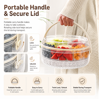 Plateau de service portable réfrigéré avec base à glace et couvercle pour fruits, collations et traiteur