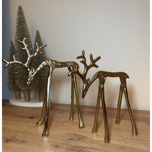 Decoraciones navideñas para interiores Par de ciervos decorativos navideños de aluminio Reno a precio razonable - Product Image 2