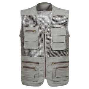 2024 hommes de haute qualité coton sans manches veste Logo personnalisé poche à rabat hiver décontracté vêtements d'extérieur utilitaire gilet - Product Image 1